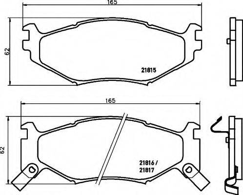 HELLA 8DB355008211 Комплект гальмівних колодок, дискове гальмо