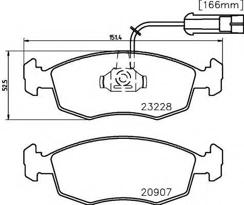 HELLA 8DB355008521 Комплект гальмівних колодок, дискове гальмо