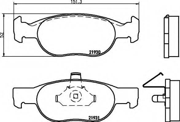 HELLA 8DB355009231 Комплект гальмівних колодок, дискове гальмо