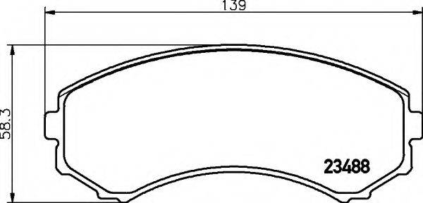 HELLA 8DB355009461 Комплект гальмівних колодок, дискове гальмо