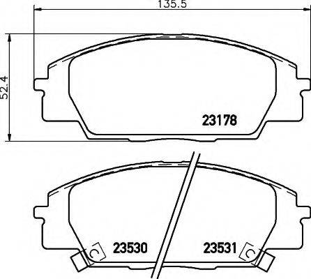 HELLA 8DB355009731 Комплект гальмівних колодок, дискове гальмо