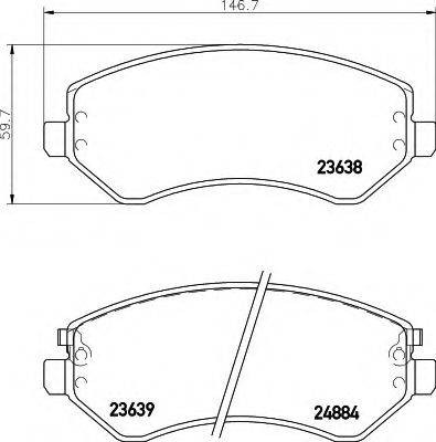 HELLA 8DB355010051 Комплект гальмівних колодок, дискове гальмо