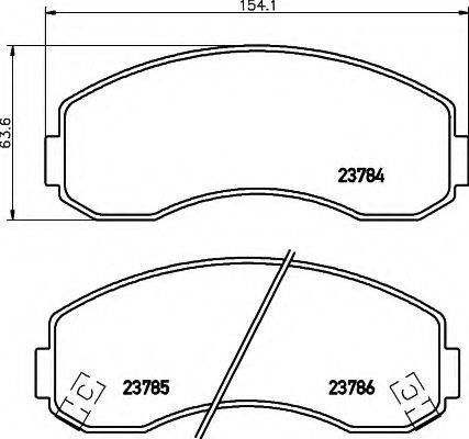 HELLA 8DB355010131 Комплект гальмівних колодок, дискове гальмо