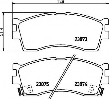 HELLA 8DB355010251 Комплект гальмівних колодок, дискове гальмо