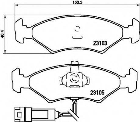 HELLA 8DB355010301 Комплект гальмівних колодок, дискове гальмо