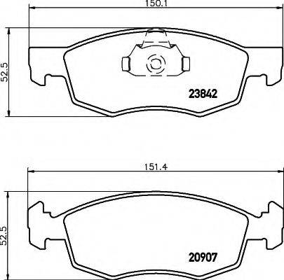 HELLA 8DB355010321 Комплект гальмівних колодок, дискове гальмо