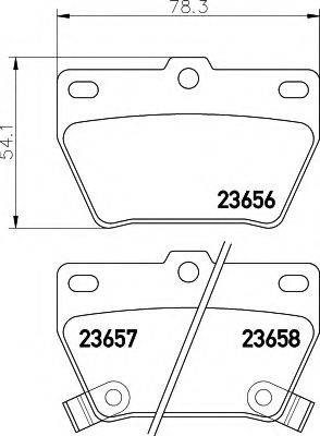 HELLA 8DB355010521 Комплект гальмівних колодок, дискове гальмо