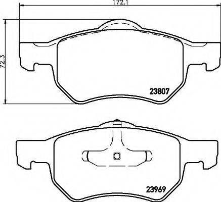 HELLA 8DB355010641 Комплект гальмівних колодок, дискове гальмо