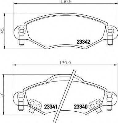 HELLA 8DB355010791 Комплект гальмівних колодок, дискове гальмо