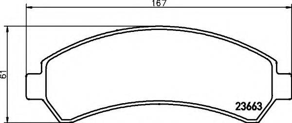 HELLA 8DB355011911 Комплект гальмівних колодок, дискове гальмо