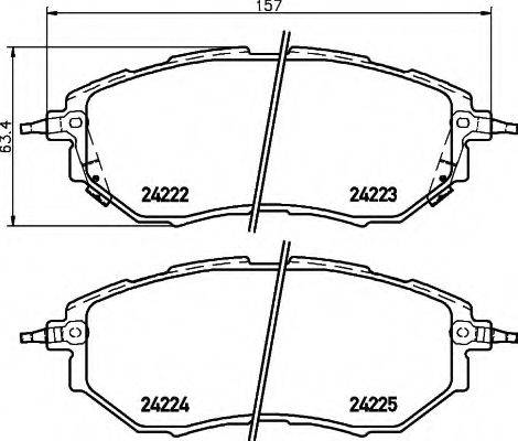 HELLA 8DB355012031 Комплект гальмівних колодок, дискове гальмо