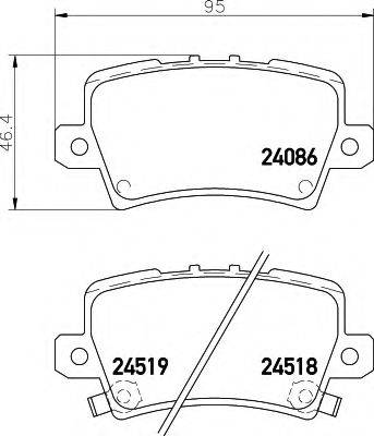 HELLA 8DB355006751 Комплект гальмівних колодок, дискове гальмо