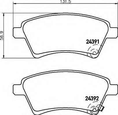 HELLA 8DB355012511 Комплект гальмівних колодок, дискове гальмо