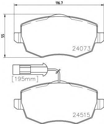 HELLA 8DB355012851 Комплект гальмівних колодок, дискове гальмо