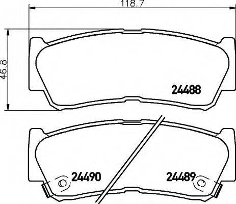 HELLA 8DB355013081 Комплект гальмівних колодок, дискове гальмо