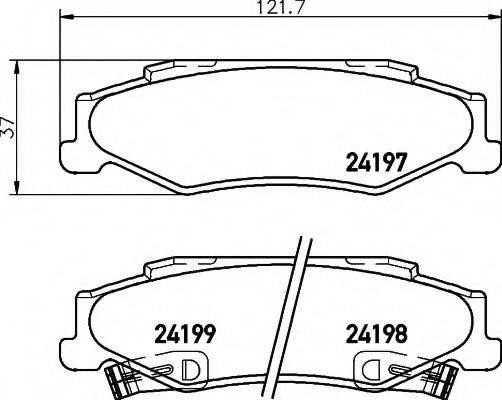 HELLA 8DB355013191 Комплект гальмівних колодок, дискове гальмо