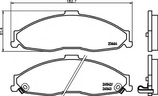 HELLA 8DB355013381 Комплект гальмівних колодок, дискове гальмо