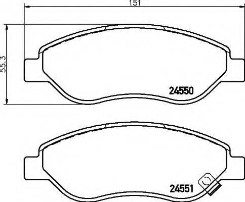 HELLA 8DB355013401 Комплект гальмівних колодок, дискове гальмо