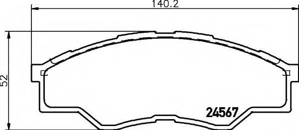 HELLA 8DB355013471 Комплект гальмівних колодок, дискове гальмо