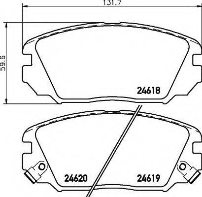 HELLA 8DB355013531 Комплект гальмівних колодок, дискове гальмо