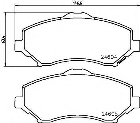 HELLA 8DB355014321 Комплект гальмівних колодок, дискове гальмо