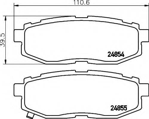 HELLA 8DB355014341 Комплект гальмівних колодок, дискове гальмо