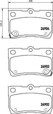 HELLA 8DB355014861 Комплект гальмівних колодок, дискове гальмо