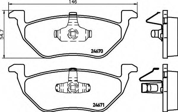 HELLA 8DB355014951 Комплект гальмівних колодок, дискове гальмо