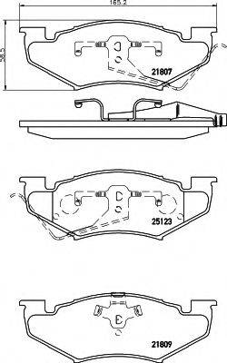 HELLA 8DB355015161 Комплект гальмівних колодок, дискове гальмо