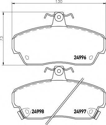 HELLA 8DB355015281 Комплект гальмівних колодок, дискове гальмо