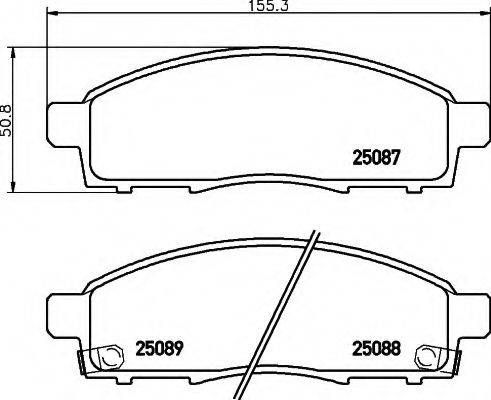 HELLA 8DB355015321 Комплект гальмівних колодок, дискове гальмо