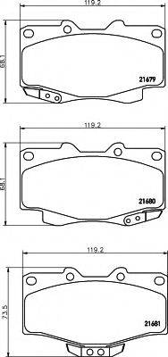 HELLA 8DB355015351 Комплект гальмівних колодок, дискове гальмо