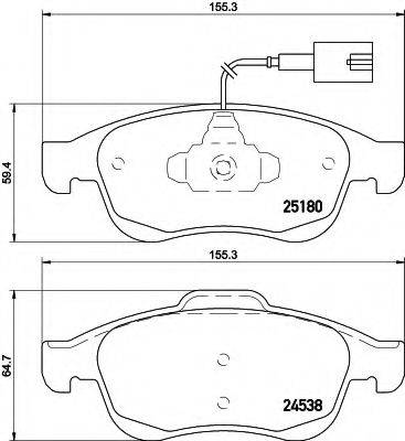 HELLA 8DB355015521 Комплект гальмівних колодок, дискове гальмо