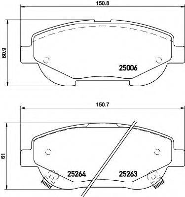 HELLA 8DB355015691 Комплект гальмівних колодок, дискове гальмо