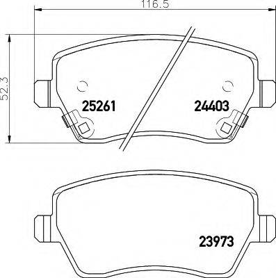 HELLA 8DB355015981 Комплект гальмівних колодок, дискове гальмо