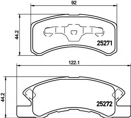 HELLA 8DB355016211 Комплект гальмівних колодок, дискове гальмо