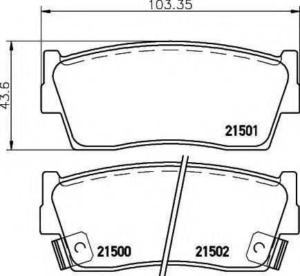 HELLA 8DB355016371 Комплект гальмівних колодок, дискове гальмо