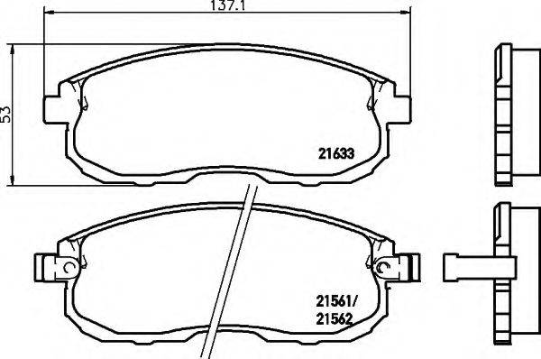 HELLA 8DB355016381 Комплект гальмівних колодок, дискове гальмо