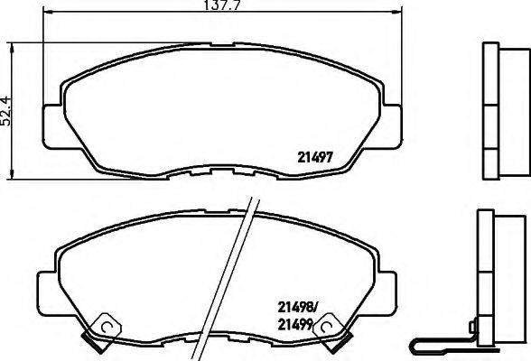 HELLA 8DB355016511 Комплект гальмівних колодок, дискове гальмо