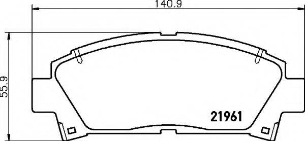 HELLA 8DB355016721 Комплект гальмівних колодок, дискове гальмо