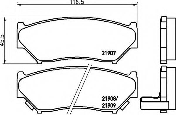 HELLA 8DB355016911 Комплект гальмівних колодок, дискове гальмо