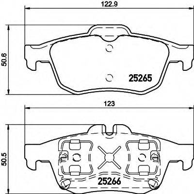 HELLA 8DB355017341 Комплект гальмівних колодок, дискове гальмо