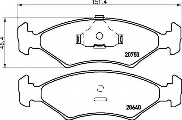 HELLA 8DB355017361 Комплект гальмівних колодок, дискове гальмо