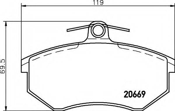 HELLA 8DB355017641 Комплект гальмівних колодок, дискове гальмо