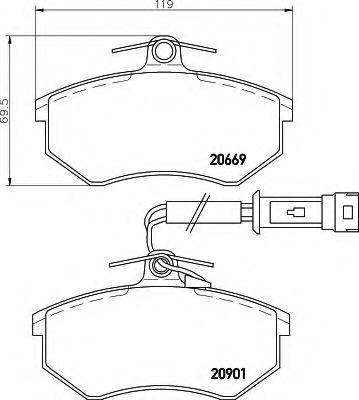 HELLA 8DB355017651 Комплект гальмівних колодок, дискове гальмо