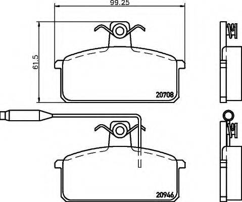 HELLA 8DB355017681 Комплект гальмівних колодок, дискове гальмо