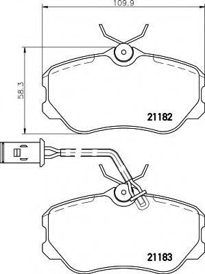 HELLA 8DB355017861 Комплект гальмівних колодок, дискове гальмо