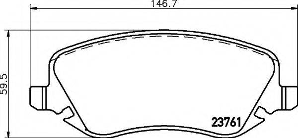 HELLA 8DB355018761 Комплект гальмівних колодок, дискове гальмо