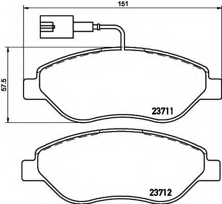 HELLA 8DB355018841 Комплект гальмівних колодок, дискове гальмо