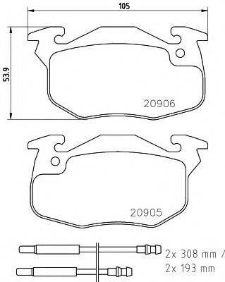 HELLA 8DB355019131 Комплект гальмівних колодок, дискове гальмо